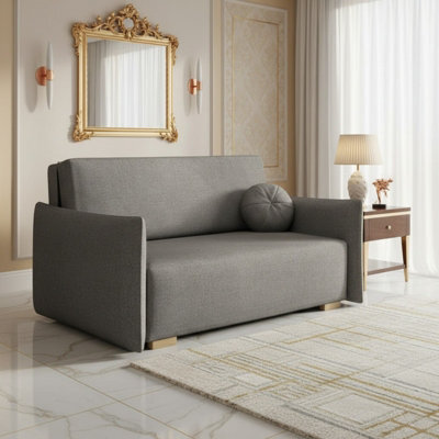 Sofa Bed Viva Glov Iii With Sleeping Function Storage Polyurethane Foam Wooden Frame 154X98X85Cm Grey - image 1