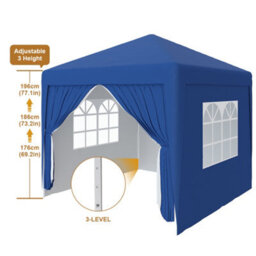 Sundaze Garden Pop Up Gazebo Party Tent Camping Marquee Canopy With 4 Sidewalls Carrying Bag Blue 3X3M - thumbnail 3