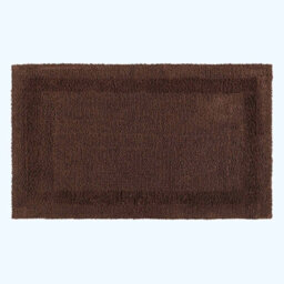 Homescapes Luxury Reversible Cotton Bath Mat Set - Chocolate - thumbnail 2