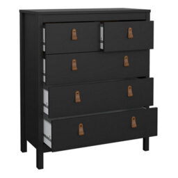 Furniture To Go Barcelona 3 Piece Bundle, Bedside, Chest And 3 Door Wardrobe In Matt Black - thumbnail 7