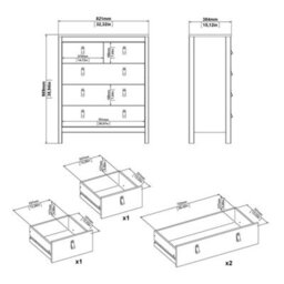 Furniture To Go Barcelona 3 Piece Bundle, Bedside, Chest And 3 Door Wardrobe In Matt Black - thumbnail 9