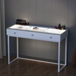 Fenchilin Dressing Table With 3 Drawers And Lights Hollywood Makeup Vanity Desk - thumbnail 2