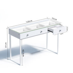 Fenchilin Dressing Table With 3 Drawers And Lights Hollywood Makeup Vanity Desk - thumbnail 4
