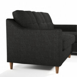 Furnishings For Less UK Baxter Fabric L Shaped 3 Seater Corner Sofa With Chaise Charcoal Right Hand Facing - thumbnail 4