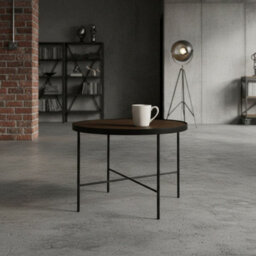 Tre 600 Elegant Coffee Table 60X60 Cm With Metal Legs Modern Durable Living Room Design American Walnut - thumbnail 2
