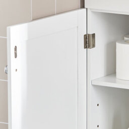 Sobuy Bzr17-W, Bathroom Storage Cabinet Unit With 3 Shelves 1 Drawer 1 Cabinet,white,w40Xd35Xh161.5 - thumbnail 5