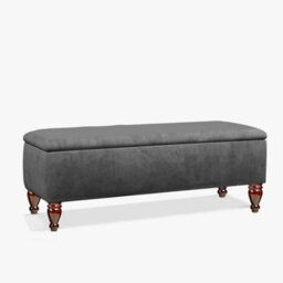 Lisbon Plain 120Cm Ottoman Storage Bench - Plush Velvet Shoe Bench - Steel Grey Upholstery Footstool With Storage