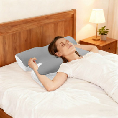 Lavio Ergonomic Horn Pillow Neck Shoulder Pain Relief Side Sleeper Support - image 1