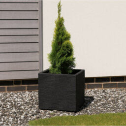Ash Square Slate Effect Planter 39Cm - Grey - thumbnail 1