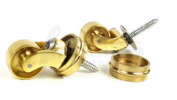 L&F 2X Brass Castor & Ring 29mm Screw In Castor  Furniture Beds Sofas Chairs Stools - thumbnail 6