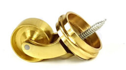 L&F 2X Brass Castor & Ring 29mm Screw In Castor  Furniture Beds Sofas Chairs Stools - thumbnail 3