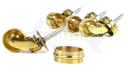 L&F 2X Brass Castor & Ring 29mm Screw In Castor  Furniture Beds Sofas Chairs Stools - thumbnail 5