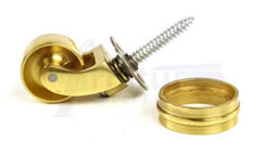 L&F 2X Brass Castor & Ring 29mm Screw In Castor  Furniture Beds Sofas Chairs Stools - thumbnail 7