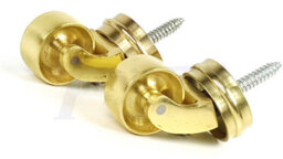 L&F 2X Brass Castor & Ring 29mm Screw In Castor  Furniture Beds Sofas Chairs Stools - thumbnail 4