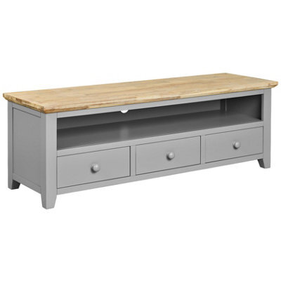 Statement Furniture Florence Dove Grey Tv Stand With 3 Drawers And Shelf - image 1