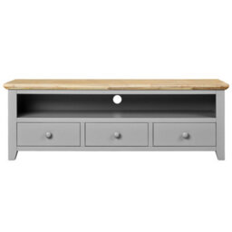 Statement Furniture Florence Dove Grey Tv Stand With 3 Drawers And Shelf - thumbnail 4