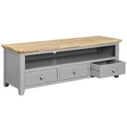 Statement Furniture Florence Dove Grey Tv Stand With 3 Drawers And Shelf - thumbnail 5