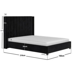 Flair Tiggy Ottoman Bed With Winged Headboard Black Velvet Kingsize - thumbnail 6
