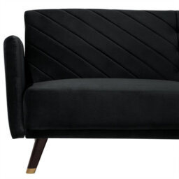 Beliani Sofa Bed 3 Seater Senja Velvet Black - thumbnail 8