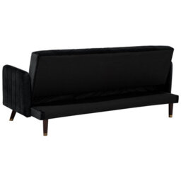 Beliani Sofa Bed 3 Seater Senja Velvet Black - thumbnail 7