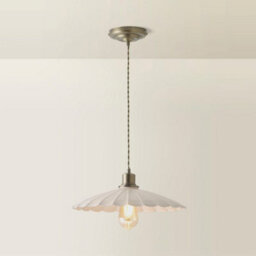 Valuelights Holborn Cream Scallop Pendant Ceiling Light And Bulb - thumbnail 6