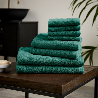 Catherine Lansfield Quick Dry Cotton 30X30 Cm, 50X85 Cm, 270X120 Cm 8 Piece Towel Set Forest Green - image 1