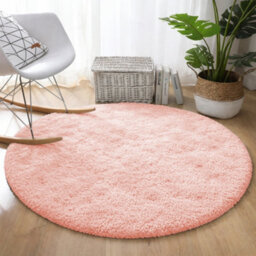 Aspire Homeware Non-Slip Pink Shaggy Rug Soft Fluffy Washable, Round Living Area And Bedroom Rug, (L)120Cm X (W)120Cm - thumbnail 6