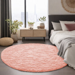 Aspire Homeware Non-Slip Pink Shaggy Rug Soft Fluffy Washable, Round Living Area And Bedroom Rug, (L)120Cm X (W)120Cm - thumbnail 7