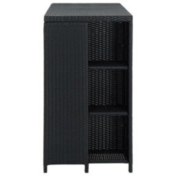 Berkfield Bar Table With Storage Rack Black 120X60X110 Cm Poly Rattan - thumbnail 3
