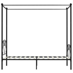 284433 Vidaxl Canopy Bed Frame Without Mattress Black Metal 90X200 Cm - thumbnail 6
