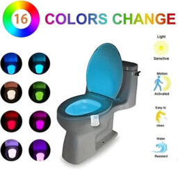 Toilet Light Motion Sensor Led Rgb 16 Colors Bathroom Night Light Magnetic Wall Light Indoor Motion Light Battery-Powered Light - thumbnail 7