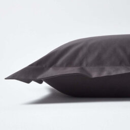 Homescapes Dark Charcoal Grey Egyptian Cotton Oxford Pillowcase 1000 Tc - thumbnail 2