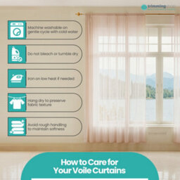 "Neel Blue Voile Curtains Slot Top, 2 Curtains, Cream - 56"" Width X 72"" Drop" - thumbnail 3