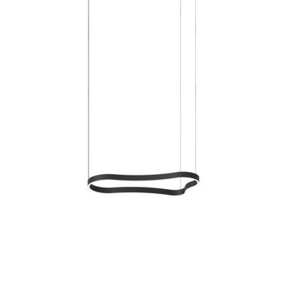 Ideal Lux Luminosa Waves 94Cm Integrated Led Pendant Ceiling Light Black 3000K