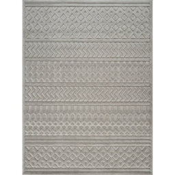 Livabliss Le Mans-Modern Grey 3D High & Low Pile Textured In- & Outdoor Rug 120 X 170 Cm Easy Care, Non Shedding