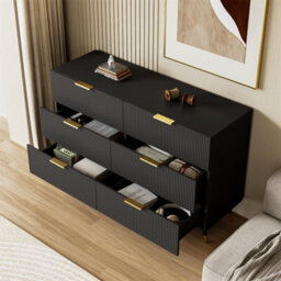 Btm Storage Sideboard Cabinet, Chest Of Drawers, Modern Design, Golden Handles - thumbnail 9