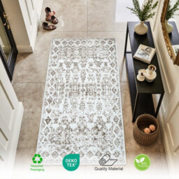 Homeart Traditional Area Rug , Super Soft & Sustainable Woven Neutral Carpet Durable Indoor Rug Mix Beige 60X110 - thumbnail 2