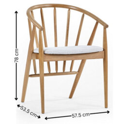 Oakham Langham Premium Oak Curved Back Dining Chair - thumbnail 5