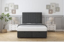 "Sloomy Pemberton Graphite Dumfries Ottoman Bed With Mattress With 26"" Strutted Headboard 4'6 Double" - thumbnail 1