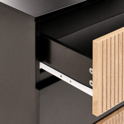 Beliani Black Ribbed Front 4-Drawer Chest Of Drawers - thumbnail 7