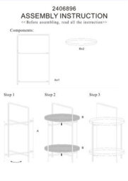 Orsina Durable And Versatile Two Tier White And Gold Rose Side Table, Contrast Bed Side Small Side Table For Home - thumbnail 3