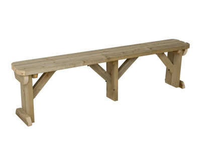 Arbor Garden Solutions Hollies Wooden Bench, Rounded Outdoor Garden Fence Seat(8Ft, Natural Finish) - image 1