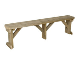 Arbor Garden Solutions Hollies Wooden Bench, Rounded Outdoor Garden Fence Seat(8Ft, Natural Finish) - thumbnail 1