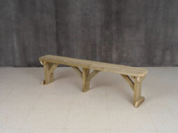 Arbor Garden Solutions Hollies Wooden Bench, Rounded Outdoor Garden Fence Seat(8Ft, Natural Finish) - thumbnail 2