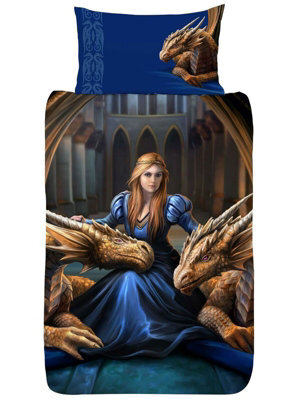 Anne Stokes Fierce Loyalty Dragon Single Duvet Cover Set - image 1