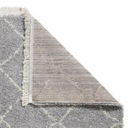 Grey Geometric Shaggy Rug, Stain-Resistant 45mm Thick Modern Rug For Bedroom, Living Room, & Dining Room-60Cm X 230Cm (Runner) - thumbnail 5