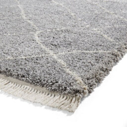 Grey Geometric Shaggy Rug, Stain-Resistant 45mm Thick Modern Rug For Bedroom, Living Room, & Dining Room-60Cm X 230Cm (Runner) - thumbnail 7