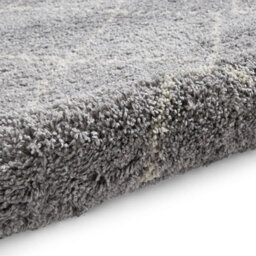 Grey Geometric Shaggy Rug, Stain-Resistant 45mm Thick Modern Rug For Bedroom, Living Room, & Dining Room-60Cm X 230Cm (Runner) - thumbnail 8