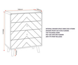 Seconique Dixie 4 Drawer Chest - Dusty Grey/white - thumbnail 9