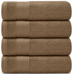 Casabella Towels - Luxury Athens Bath Sheets, 100% Cotton Bath Towel, 4 Pack Quick Dry Towel Bath Sheet Beige
